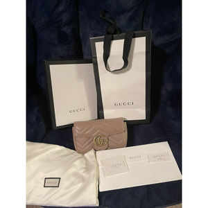Gucci GG Marmont Matelasse Crossbody Mini Leather Bag Authentic